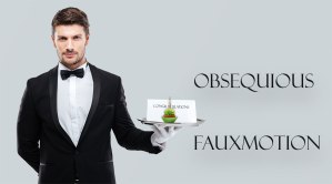 Waiter with congratulations card and cupcake