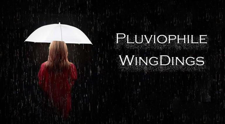Two Words: Pluviophile & WingDings