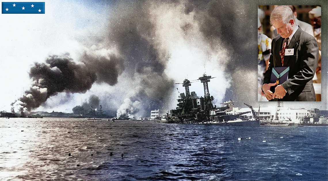 USS California in Pearl Harbor and MOH recipient Jackson Pharris